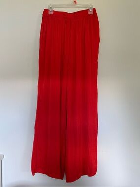 Dynamite Red Elastic-Waist Pants